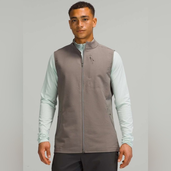 Lululemon Cold Terrain Fleece Men's Full Zip Running Vest In Rover Grey Size XL - Picture 1 of 11